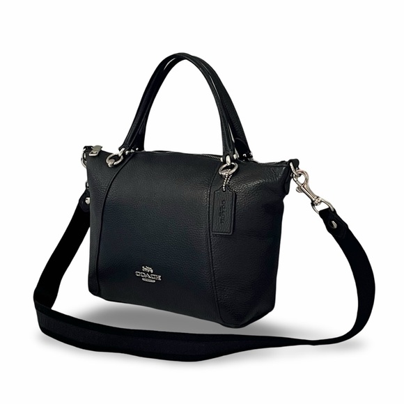 Coach Kacey Satchel Bag in Black Refined Pebble Leather - Picture 4 of 10